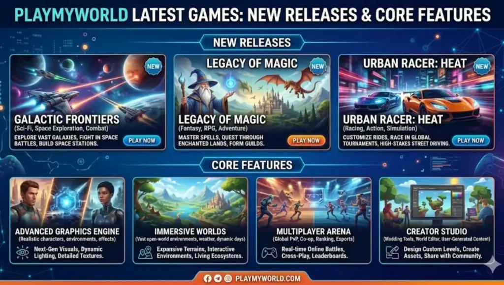 PlayMyWorld Latest Games: New Releases & Core Features